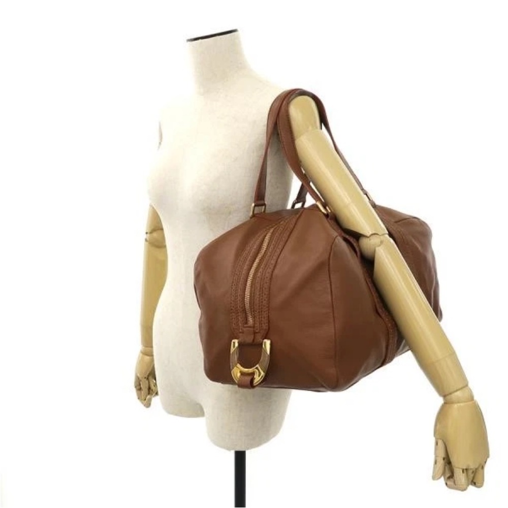 Celine Tea Leather Boston Handbag - Picture 9 of 10